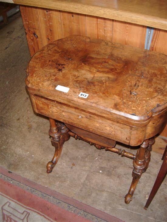 Victorian walnut games / work table